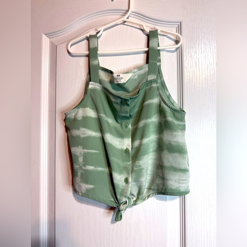 🌸 H&M Girls’ Tie-Front Flowy Boho Top –‎ Size 12 🌼